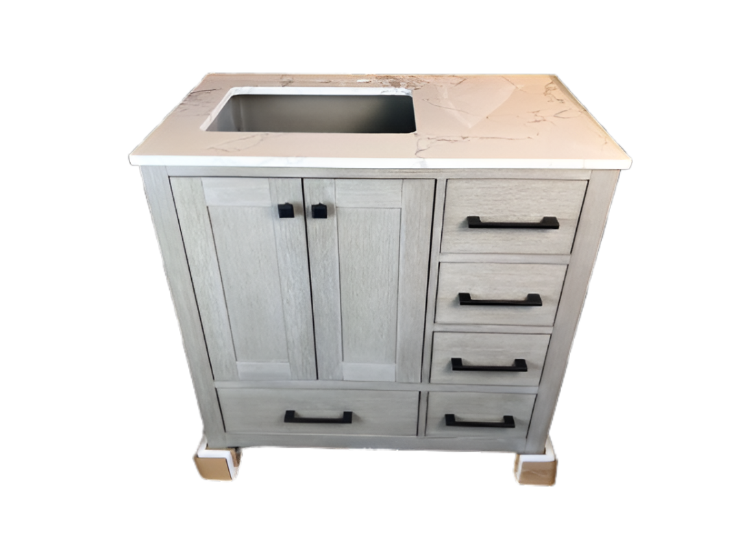 36 inch Vanity - Cerused Gray - Avenue Caroline
