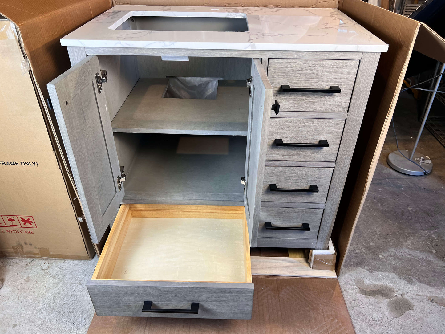 36 inch Vanity - Cerused Gray - Avenue Caroline