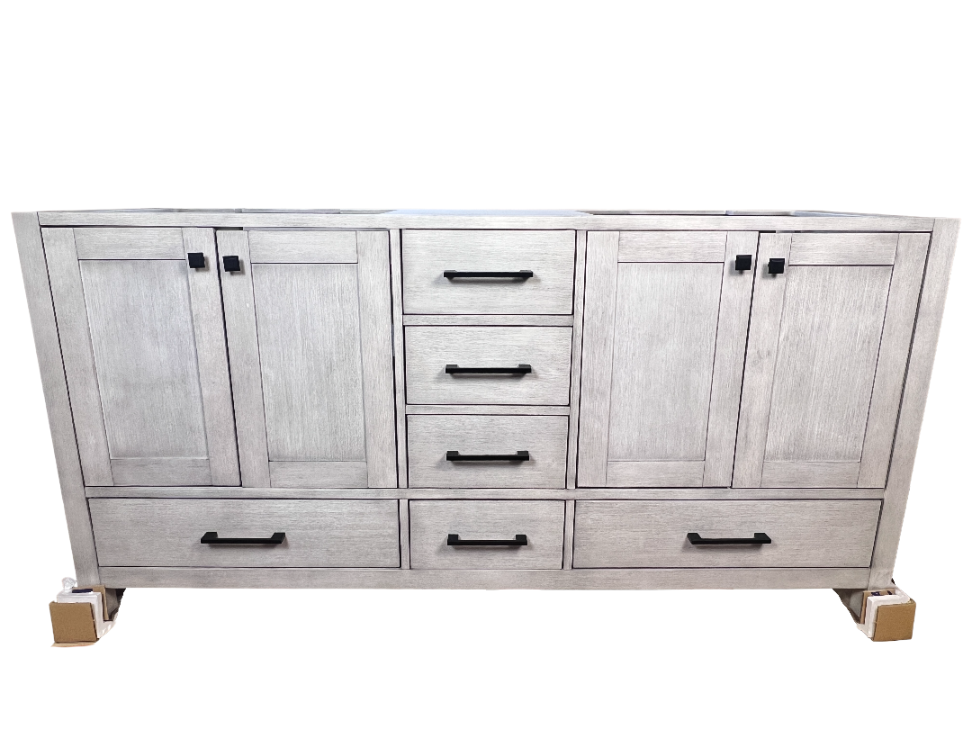 72 Inch Double Sink Vanity - Distressed White | Vancouver