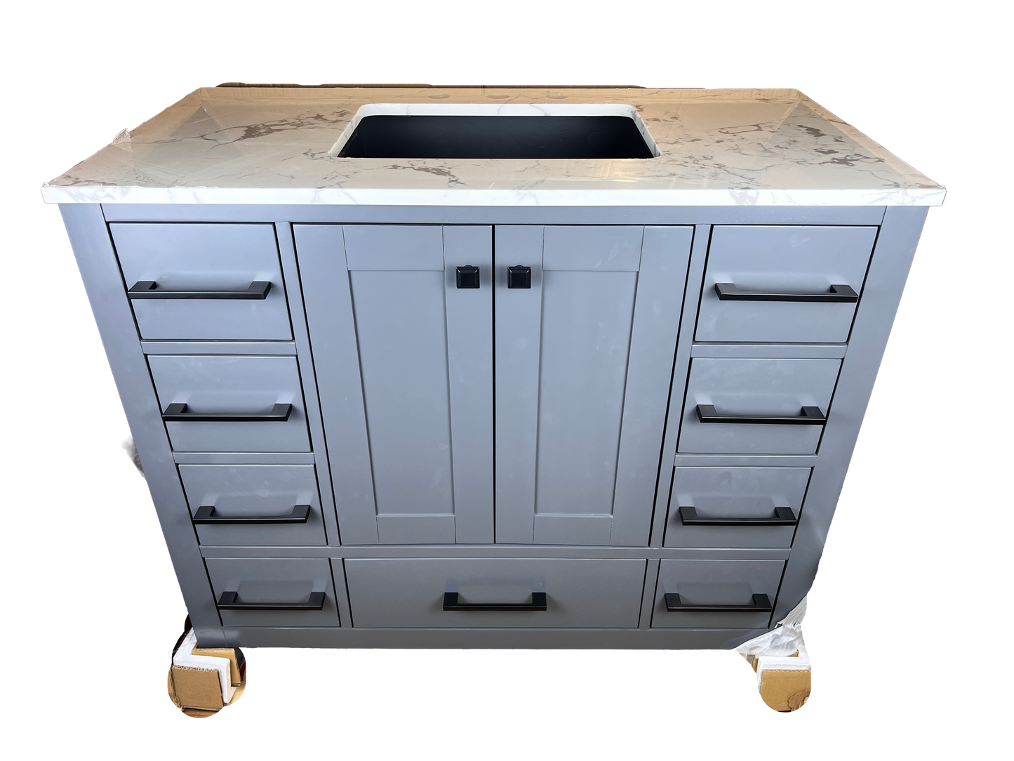 42 Inch Bathroom Vanity - Midnight Gray - Caroline Avenue