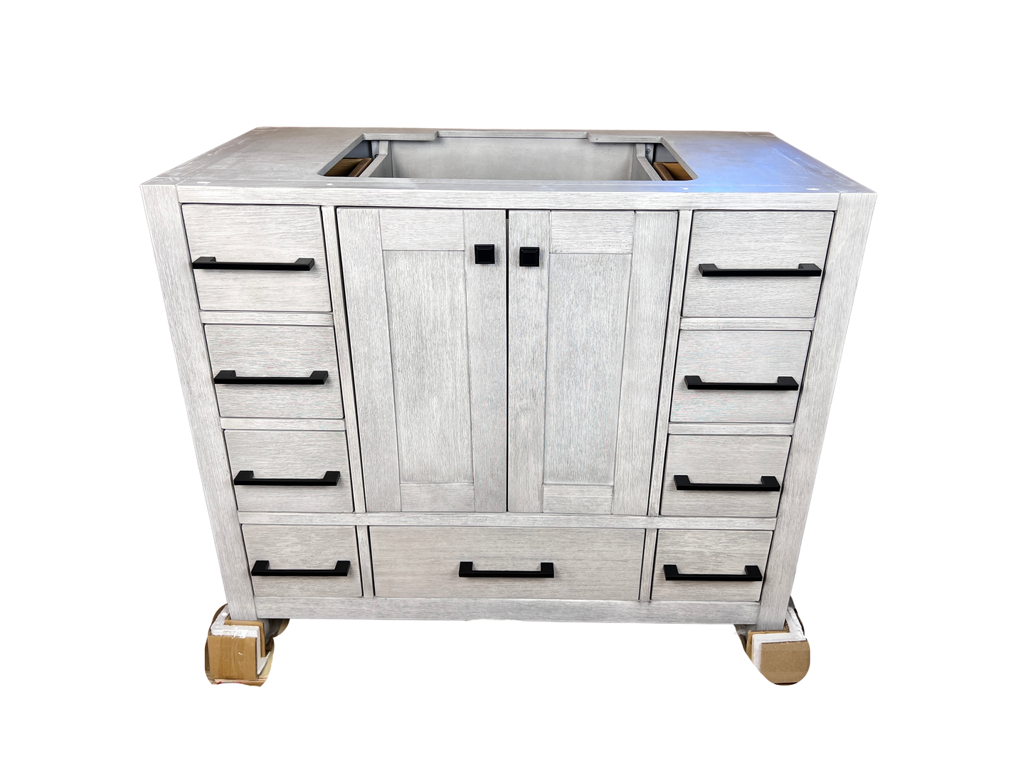 42 Inch Bathroom Vanity - Distressed White - Caroline Avenue