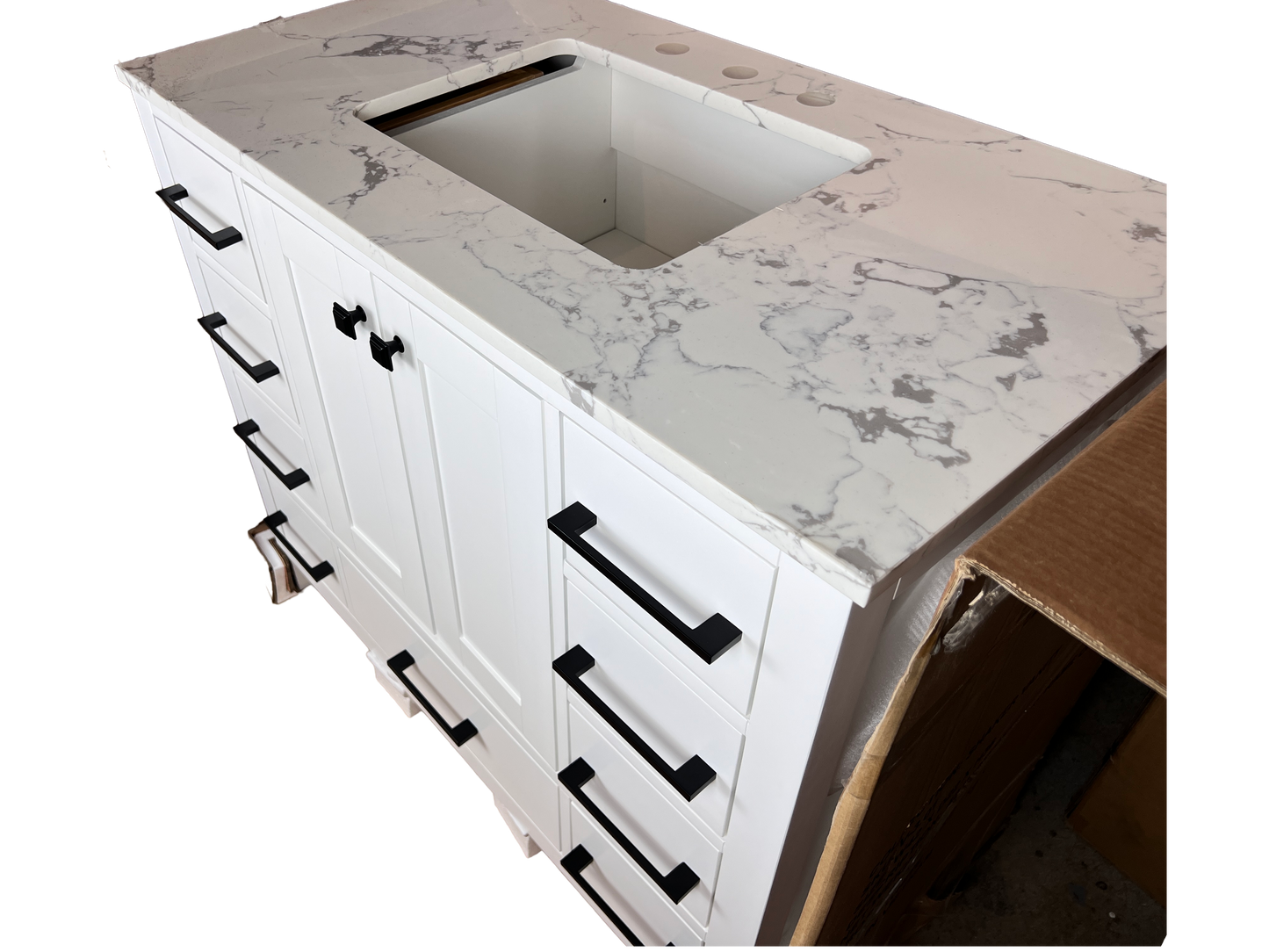 42 Inch Bathroom Vanity - White - Caroline Avenue