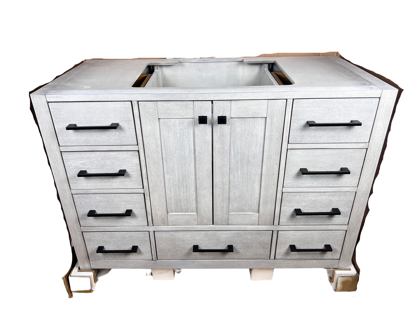 48 Inch Bathroom Vanity - Distressed White - Caroline Avenue
