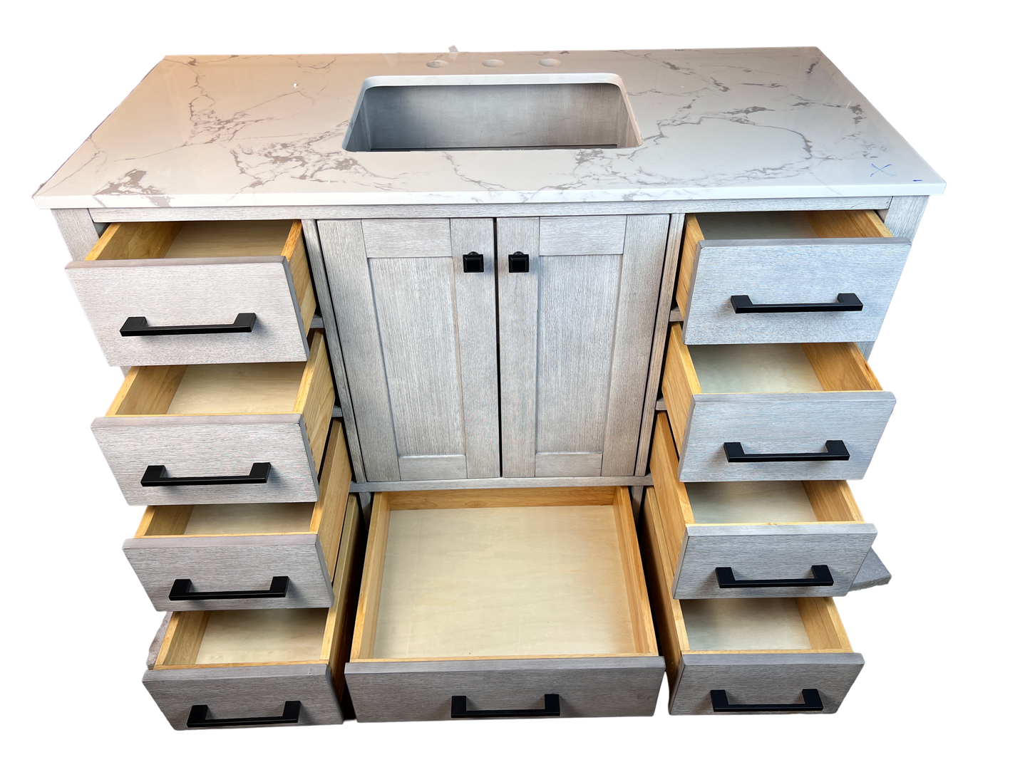 48 Inch Bathroom Vanity - Distressed White - Caroline Avenue