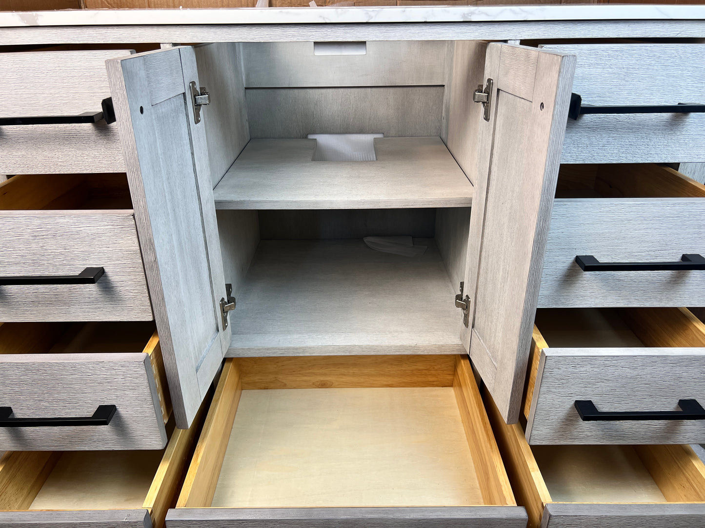 48 Inch Bathroom Vanity - Distressed White - Caroline Avenue