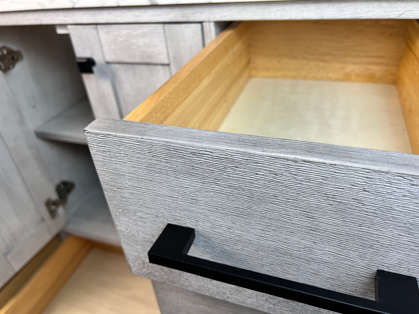 48 Inch Bathroom Vanity - Distressed White - Caroline Avenue