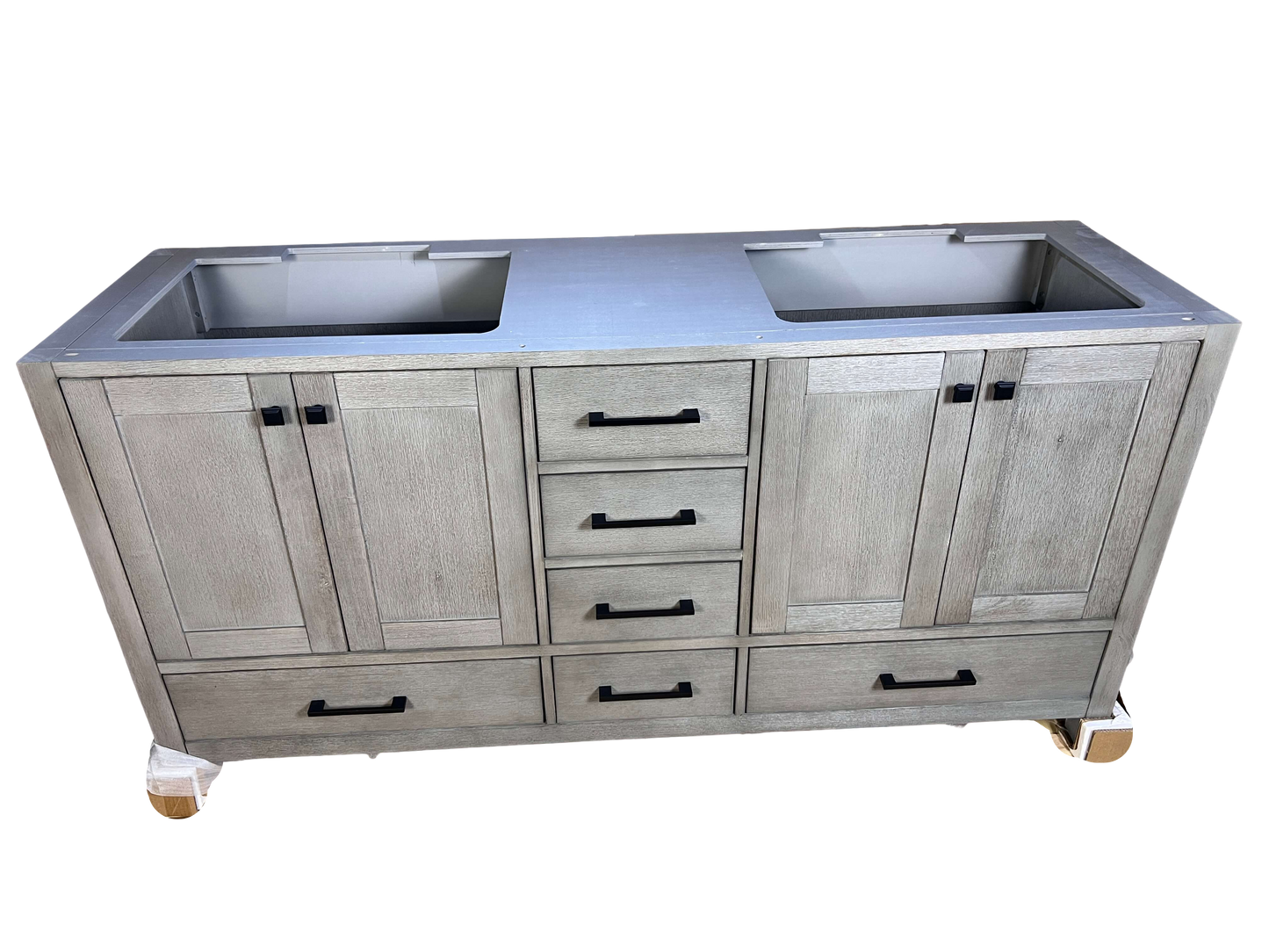 72 Inch Double Sink Bathroom Vanity - Cerused Gray | Vancouver