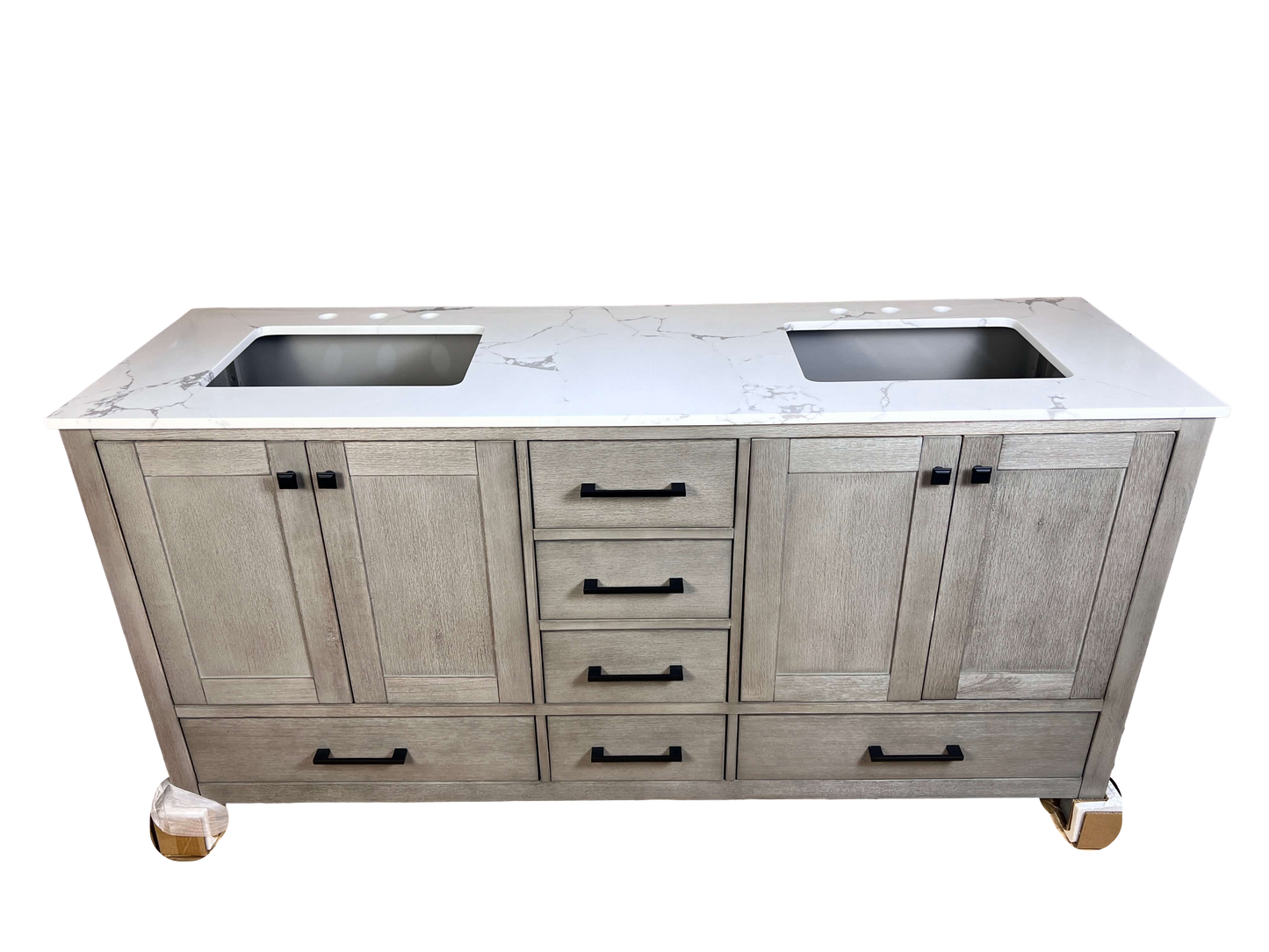 72 Inch Double Sink Bathroom Vanity - Cerused Gray | Vancouver