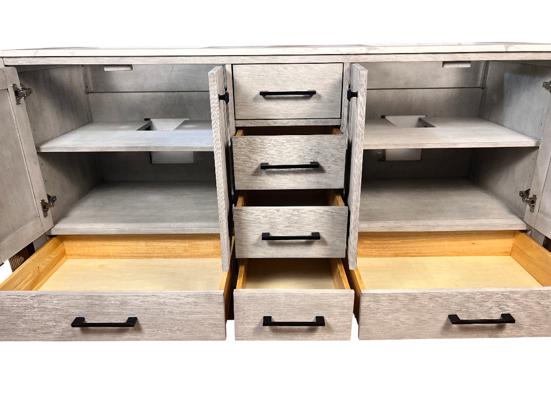 72 Inch Double Sink Vanity - Distressed White | Vancouver