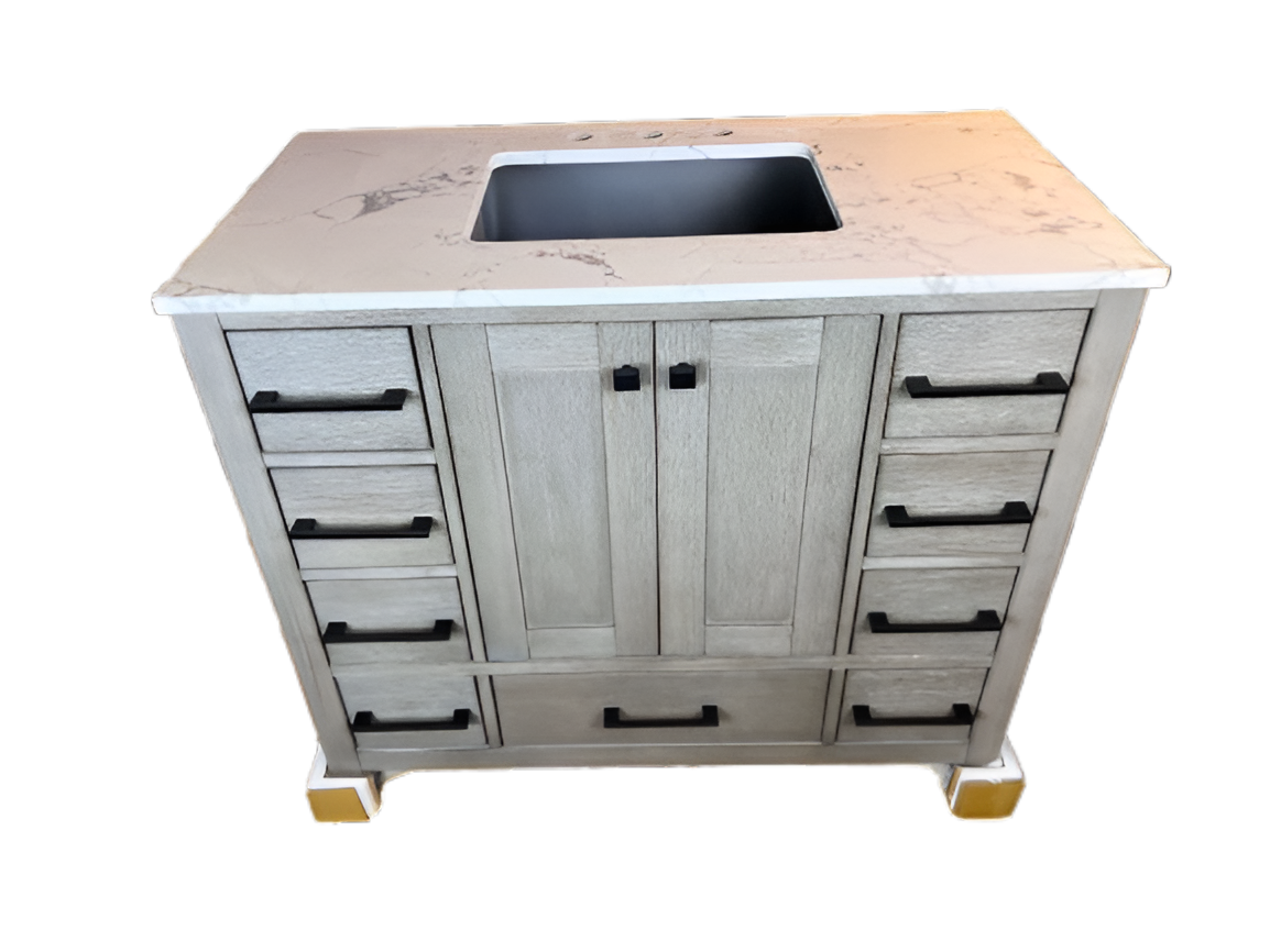 42 Inch Bathroom Vanity - Cerused Gray