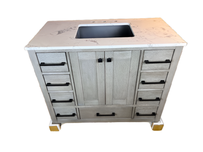 42 Inch Bathroom Vanity - Cerused Gray