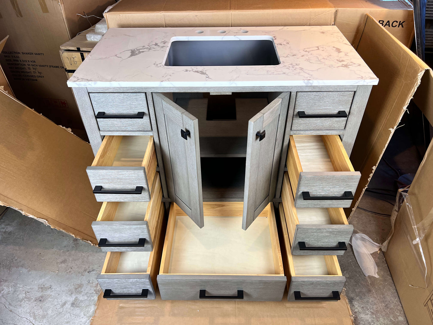 42 Inch Bathroom Vanity - Cerused Gray