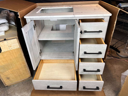 36 inch Bathroom Vanity - Distressed White