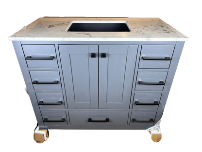 42 Inch Bathroom Vanity - Midnight Gray - Caroline Avenue