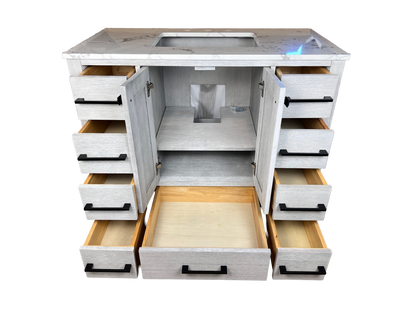 42 Inch Bathroom Vanity - Distressed White - Caroline Avenue
