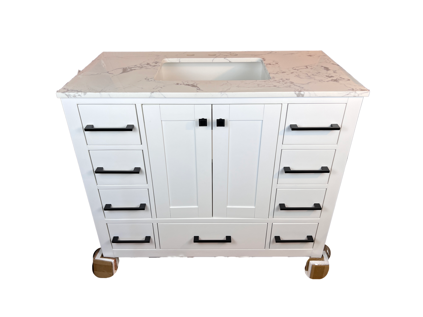 42 Inch Bathroom Vanity - White - Caroline Avenue