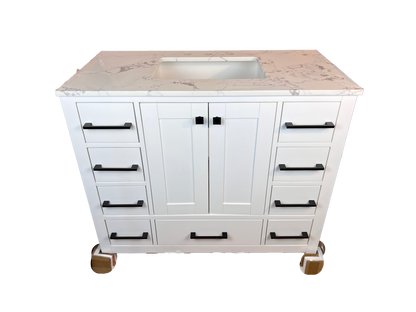 42 Inch Bathroom Vanity - White - Caroline Avenue