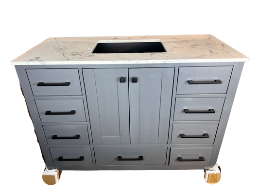 48 Inch Bathroom Vanity - Midnight Gray - Caroline Avenue