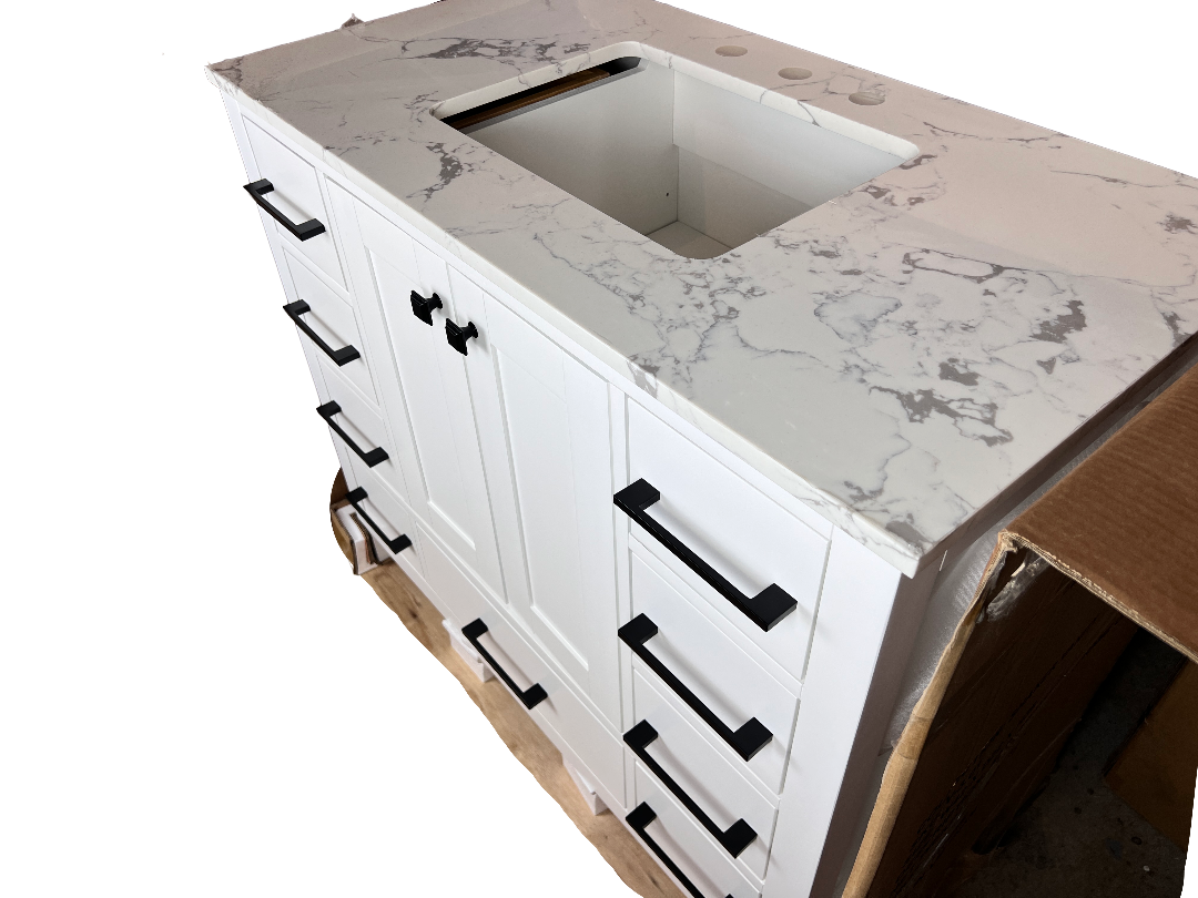 48 Inch Bathroom Vanity - White - Caroline Avenue