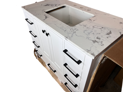 48 Inch Bathroom Vanity - White - Caroline Avenue