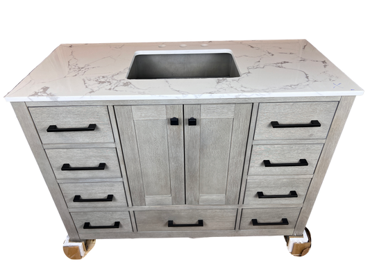 48 Inch Bathroom Vanity - Cerused Gray - Caroline Avenue