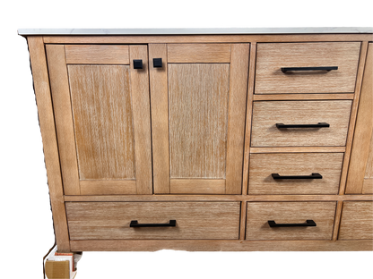 72 Inch Bathroom Vanity - Natural Cerused - Mango Wood