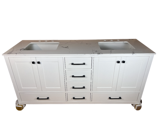 72 Inch Double Sink Vanity - White | Vancouver