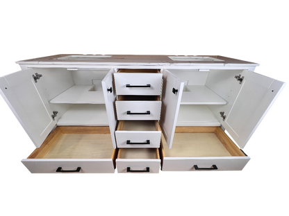 72 Inch Double Sink Vanity - White | Vancouver